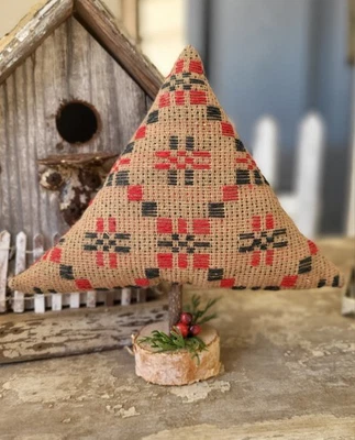 Cobertor Primitivo Árbol Hecho a Mano Navidad Invierno Granja Foto 1 de 4