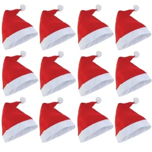 Christmas Santa Hats Fancy Dress Party Wholesale Felt Adult Kids Xmas Hat Gift - Picture 1 of 6