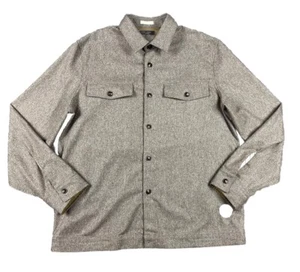 Ted Baker Wool Blend Button Down Shirt Size 4 Brown Preppy Aristocrat Logo L/S - Picture 1 of 12