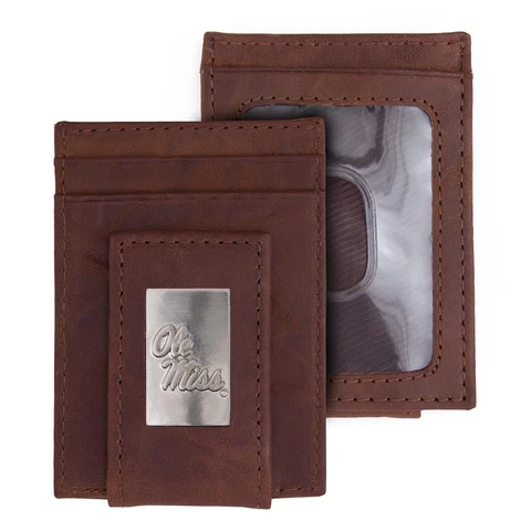 Ole Miss Rebels Wallet Front Pocket Leather Wallet Cover