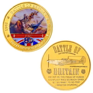★ MEDAILLE / MONNAIE PLAQUéE OR : 80 ANS DE LA BATAILLE D'ANGLETERRE WW2 ★ T3 B - Picture 1 of 1