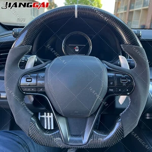 Volante de cuero perforado de fibra de carbono real se adapta a Lexus LC500 con calefacción - Imagen 1 de 20