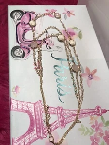 Multi Chain Cascading Layered Necklace Pink Cream - 10” Free Shipping - Picture 1 of 3