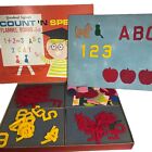 Vintage 1960s  Count N Spell Flannel Board Set Standard ToyKrafts No 722