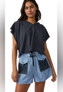 NEW! Free People Movement Adventure Shorts Women's Size XS Pull On Blue - Picture 1 of 8