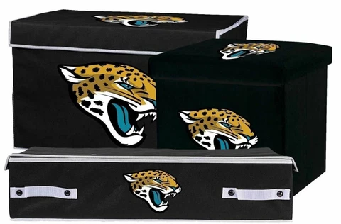 Jacksonville Jaguars NFL Collapsible Footlocker, Ottoman & Under the Bed Bin Cover
