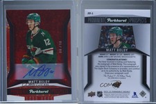 2022 Upper Deck Parkhurst Prominent Prospects Red /10 Matt Boldy Rookie Auto RC