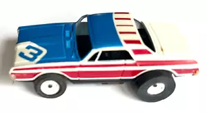 AURORA XLERATOR II RED, WHITE & BLUE MERCURY COUGAR #3 SLOT CAR FOR RESTORATION - Picture 1 of 9