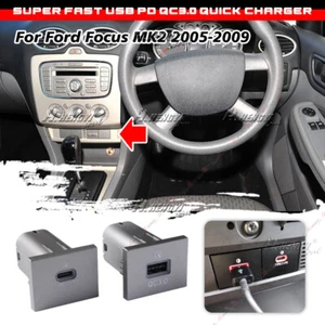 Auto Daul USB PD+QC3.0 Ladegerät Buchse Steckdose für Ford Focus MK2 2005-2009 - Bild 1 von 5