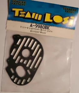 Team Losi Motorplatte schwarz eloxiert Aluminium xxx xxxt 2wd Vintage RC A-9980BK - Bild 1 von 1