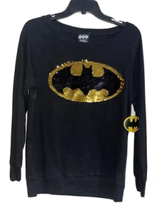 Camicia flip bambina DC Comics Batgirl Batman nero e oro Halloween paillettes piccola - Foto 1 di 6