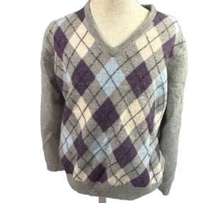 Brooks Brothers 346 100% Merino Wool Argyle Youth Sweater Size Large - Picture 1 of 5