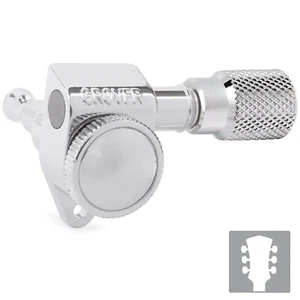 NEW Grover 502 LOCKING Tuners 3x3 Modern Gibson Les Paul KNURLED Buttons, CHROME - Picture 1 of 5