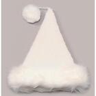ADULT SANTA VELVET PLUSH WHITE HAT CHRISTMAS COSTUME ACCESSORY AE6075