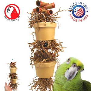 3867 Duo Money Pot Large Medium Bird Toy Cage Cockatiel Conure Parakeet Pet - Picture 1 of 7
