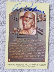 Al Kaline Signed Auto Autographed HOF Plaque Postcard Detroit Tigers JSA - Picture 1 of 4