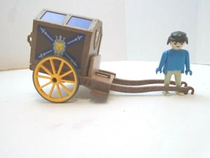 3314 Playmobil Royal Lion Knight Treasure Transport Wagon no back door male fig - Picture 1 of 6