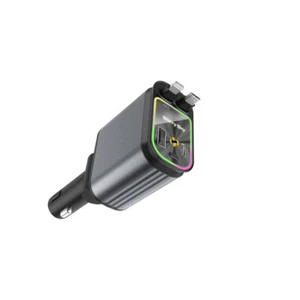 Retractable Car Charger 4in1 Fast Car Phone Charger 120W iOS Type C Cable - Picture 1 of 6