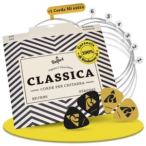 BELFORT® 6x Corde per chitarra classica corde in nylon e argento + 4 Plettri - Foto 1 di 7