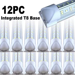 8 Foot Led Shop Light 144w Led Tube Light Integrated Fixture Bulbs 6500K 12/48P - Picture 1 of 12