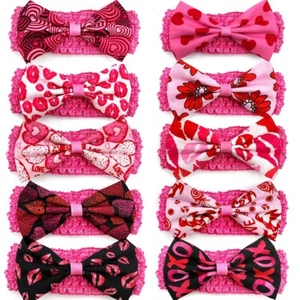 50Pcs Pink Valentine's Day Elastic Band Dog Bowtie Collar Dog Grooming Products - Picture 1 of 10