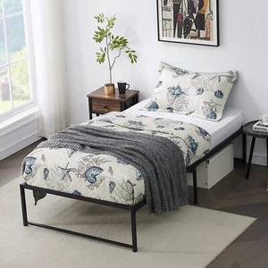 VECELO 14 Inch Bed FrameNo Box Spring NeededMattress FoundationSteel Slat Suppor - Picture 1 of 9