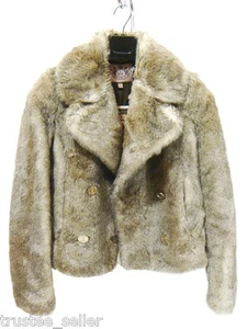 Abrigo Chaqueta Juicy Couture Moda Para Mujer Marrón Haze Ángel Blanco Imitación Piel de Conejo - Imagen 1 de 6