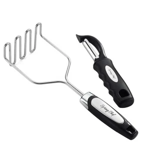 Stainless Steel Potato Masher with Premium Vegetable Peeler, Mashed Potato Ma... - Picture 1 of 6
