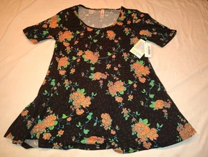 LuLaRoe Perfect T Short Sleeve Shirt Top Size Xtra Small NWT XS Floral Black NEW - Picture 1 of 5
