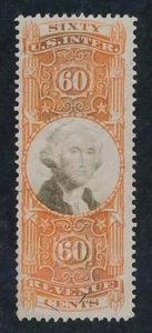 UNITED STATES (US) R142 USED VF, 60c ORANGE CUT CANCEL - Picture 1 of 2