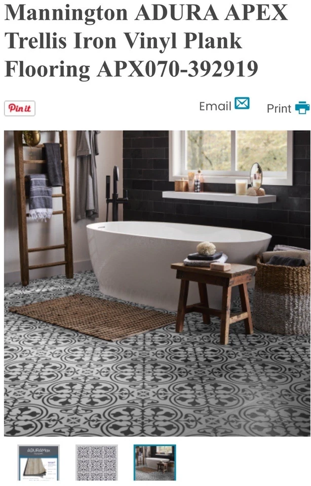 *LOTE COMPLETO* Tablón Vinilo Mannington ADURAFLEX LVT TRELLIS ACERO 16x48 Cajas 42 Foto 1 de 4