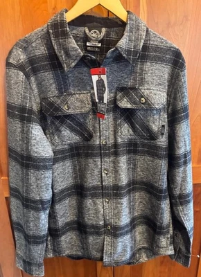NUEVO CON ETIQUETAS Colorado Clothing Camisa Franela Gruesa Cálida Negra y Gris Para Hombre M Foto 1 de 4