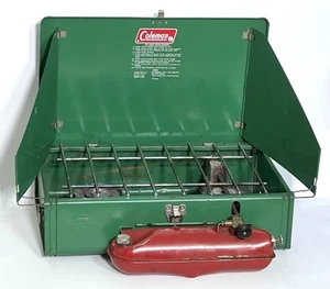 Vintage Coleman Modell 425E 2 flammig grün Campingkocher getestet - Bild 1 von 10