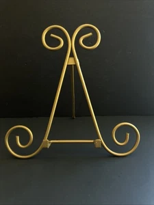 Gold Tone Metal Easel Stand Decorative Art Frame Book Display 11.5x11.5” - Picture 1 of 17