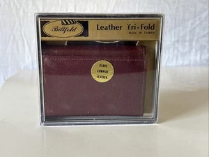Vintage Brieftasche Leder dreifach faltbar Geldbörse Handschuh Rindsleder burgund Neu Box - Bild 1 von 6