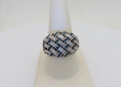 Кольцо с натуральным голубым бриллиантом женское юбилейные кольца из чистого серебра размер 10 SR018 - Изображение 1 из 4