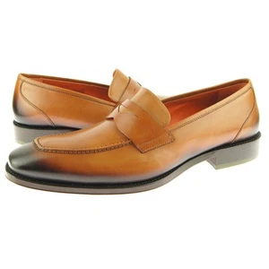 Lorens "Alvaro" Penny Loafer, Men's Dress Slip-on Leather Shoes, Tan - Picture 1 of 6