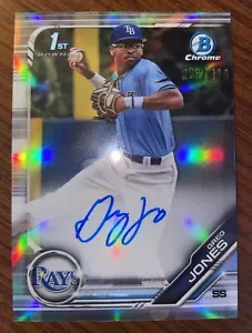 RARE RC Auto 291/499 Refractor 2019 Bowman Chrome Greg Jones Colorado Rockies - Picture 1 of 3
