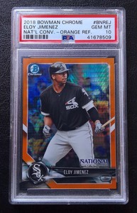 ELOY JIMENEZ 2018 BOWMAN CHROME NATIONAL CONVENTION ORANGE /25 PSA 10 POP 3