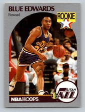 1990-91 Hoops Blue Edwards Rookie Utah Jazz #288