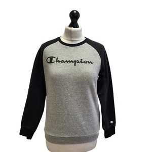 Champion Sports Sweatshirt Grey Black Crew Neck UK Girl's 11-12 Yrs ZZ315 - Picture 1 of 4