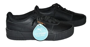 Puma Soft Foam Black leather #370325-08 Womens Sneakers Size 6 NWOB - Picture 1 of 12