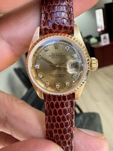 Rolex Ladies Datejust Champagne Diamond Dial 18K Yellow Gold 6917  - WL1880 - Picture 1 of 6