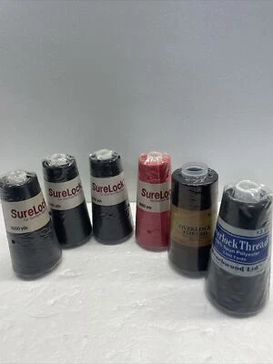 Thread Serger Overlock Machines SureLock & Beachwood LTD 6 spools 3000 yds each - Image 1 of 4