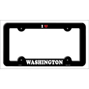 Love Washington Novelty Metal License Plate Frame - Imagen 1 de 1