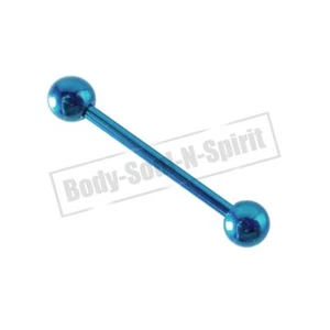 Piercing Lengua 18mm Bolas Mancuerna Pecho Piercing AZUL CIELO Anillos Cuerpo - Imagen 1 de 6