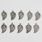 45pcs/lot Antique Silver Charms Leaf Shape Pendants For Diy Jewelry Making