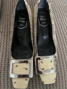 Roger Vivier Trompette Women's Snakeskin Pump Size 37 6.5 - Picture 1 of 10