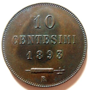 SAN MARINO - 10 CENTESIMI 1893 R UNC KM# 2 - Picture 1 of 2