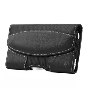 Horizontal Leather Phone Belt Clip Pouch Case Holster For Samsung Galaxy S25/S24 - Picture 1 of 7